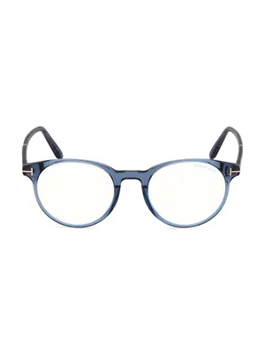 47MM Round Blue Block Optical Glasses