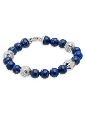 Cactus Sterling Silver & Lapis Lazuli Bracelet