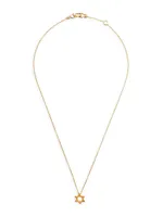 Star of David 18K Yellow Gold Flat Pendant Necklace
