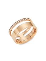 Berbere 18K Pink Gold & Diamond Double-Band Ring