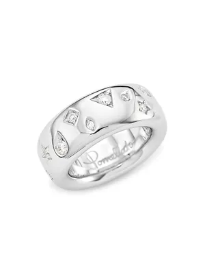 Iconica Medium 18K White Gold & Diamond Ring