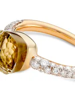 Nudo Petit White Topaz, Diamond, 18K Gold, & Rose Gold Ring