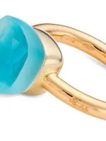 Nudo Gelè Classic Sky Blue Topaz, Turquoise, Mother-Of-Pearl 18K Rose Gold & White Ring