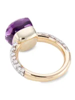 Nudo 18K Rose Gold, Diamond & Amethyst Classic Square Ring