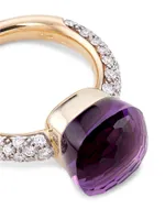 Nudo 18K Rose Gold, Diamond & Amethyst Classic Square Ring