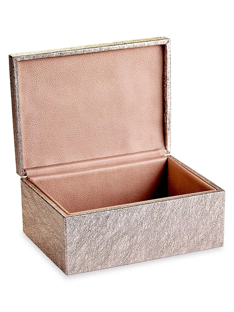The Hayden Desk Medium Metallic Leather Box