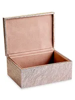 The Hayden Desk Medium Metallic Leather Box