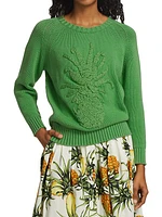 Pineapple-Embroidered Sweater