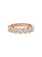 Heart 18K Rose Gold & 1.36 TCW Diamond Half Eternity Band