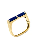 18K Yellow Gold, Diamond & Lapis Lazuli Pyramid Bracelet