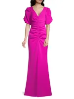 Eve By Laurel Berman Remus Ruched Column Gown