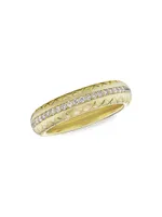 18K Yellow Gold & Diamond Snake Band Ring