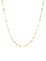 18K Yellow Gold Paperclip-Link Necklace/18"