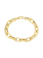 18K Yellow Gold Flat Oval-Link Chain Bracelet