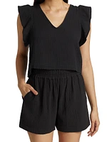 Miley Ruffle-Sleeve Top