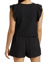 Miley Ruffle-Sleeve Top