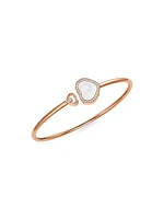 Happy Diamonds Happy Hearts 18K Rose Gold, Diamond & Mother-Of-Pearl Bangle