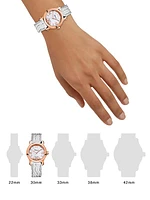 Happy Sport 18K Rose Gold, Diamond & Alligator Strap Watch