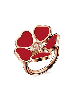 Happy Diamonds 18K Rose Gold & Diamond Flower Ring