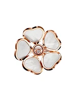 Happy Diamonds 18K Rose Gold, Mother-Of-Pearl, & Diamond Flower Ring