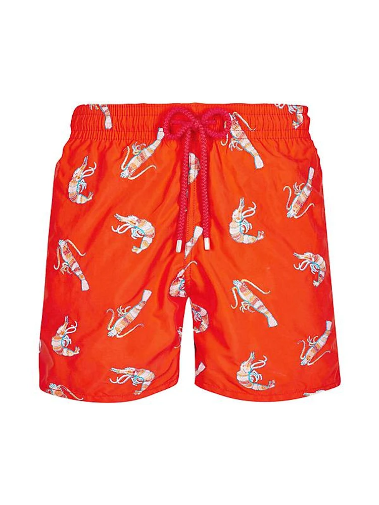 Crevet Crustacean-Embroidered Swim Trunks