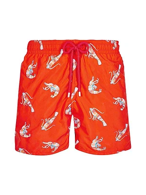 Crevet Crustacean-Embroidered Swim Trunks