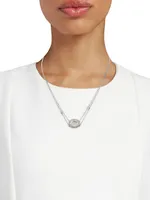 18K White Gold, Diamond & Moonstone Pendant Necklace