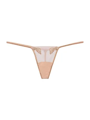 Sheer Embroidered G-String