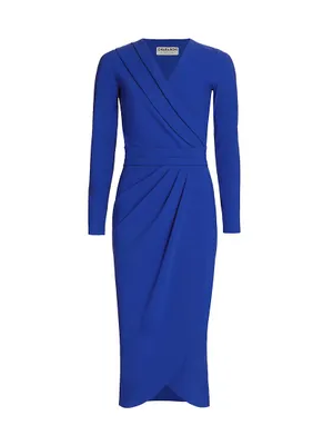 Jodene Pleated Wrap Midi Dress