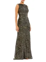 Sequin Sleeveless Sheath Gown