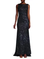 Sequin Sleeveless Sheath Gown