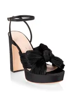 Natalia 115MM Pleated Bow Platform Sandals