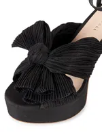 Natalia 115MM Pleated Bow Platform Sandals