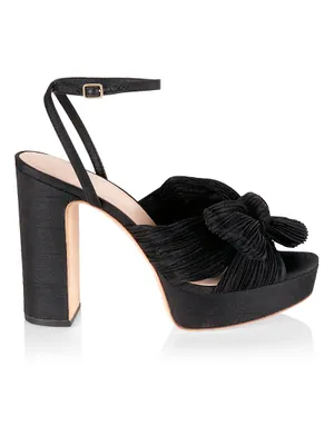 Natalia 115MM Pleated Bow Platform Sandals