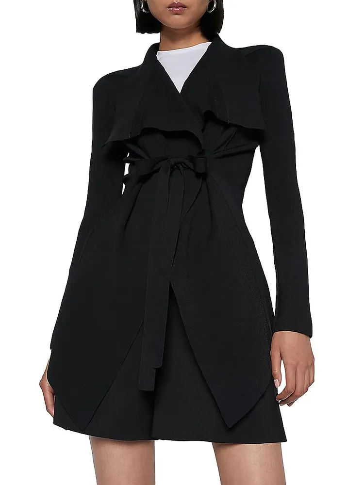 Crepe Knit Draped Jacket