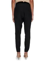 Stretch Silk Dropped Crotch Pants