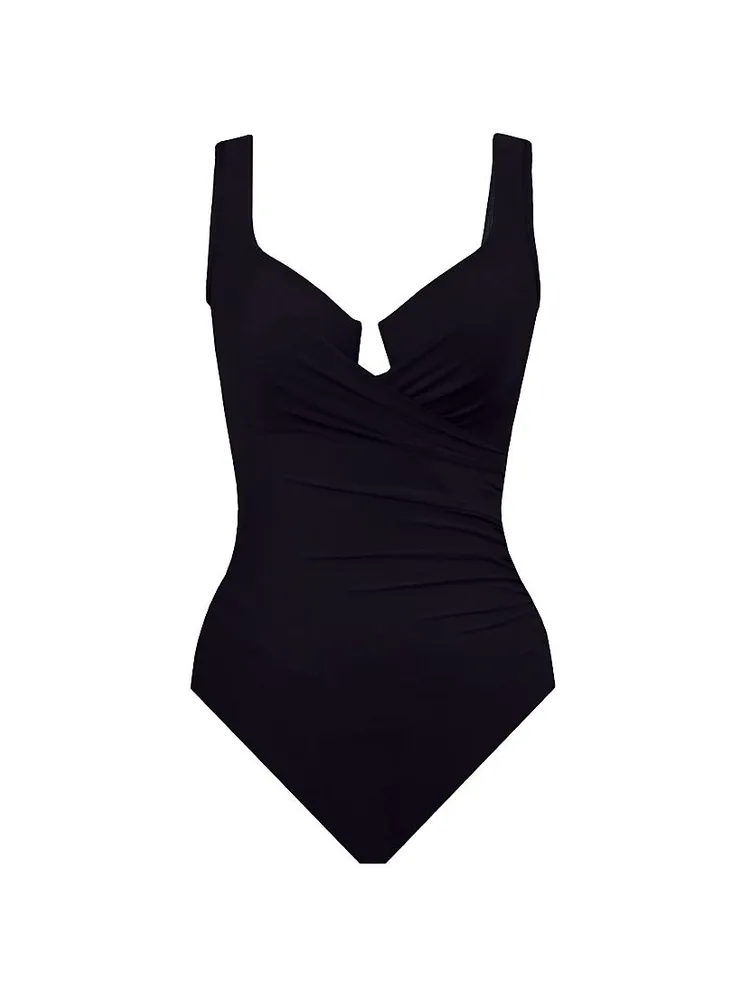 Plus Draped One-Piece Swimsuit