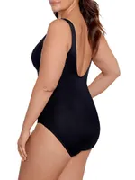 Plus Draped One-Piece Swimsuit