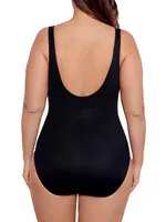 Plus Draped One-Piece Swimsuit