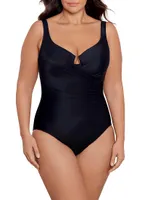 Plus Draped One-Piece Swimsuit