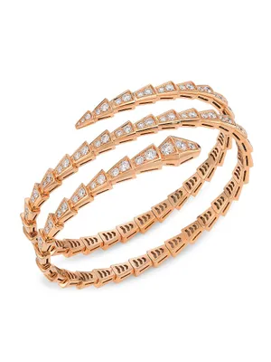 Serpenti Viper 18K Rose Gold & Diamond Bangle Bracelet