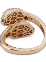 Serpenti Seduttori 18K Rose Gold, Diamond & Rubellite Snake Ring