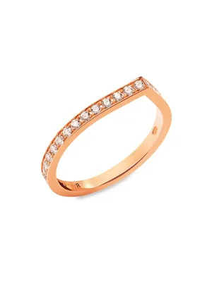 Antifer 18K Rose Gold & Pavé Diamond -Row Ring