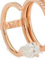 Serti Sur Vide 18K Pink Gold & Diamond Ring