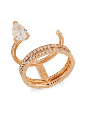 Serti Sur Vide 18K Pink Gold & Diamond Ring