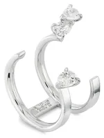 Serti Sur Vide 18K White Gold & 1 TCW Diamond Cuff Ring
