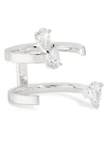 Serti Sur Vide 18K White Gold & 1 TCW Diamond Cuff Ring
