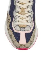 Rhyton Mixed Media GG Canvas Sneaker