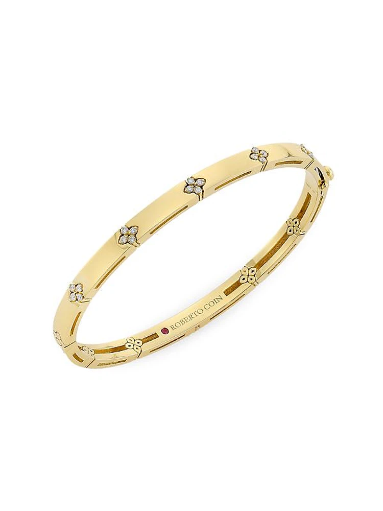 Love In Verona 18K Yellow Gold & 0.15 TCW Diamond Bangle