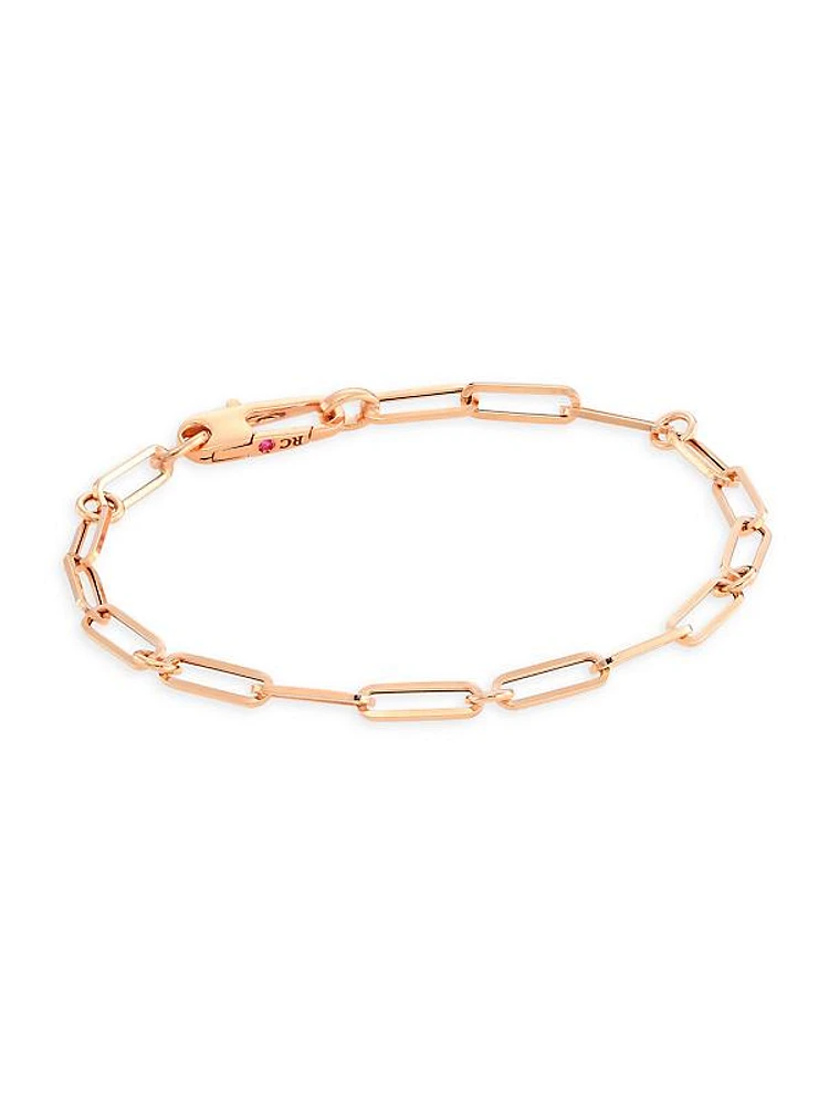 18K Rose Gold Paper Clip Chain Bracelet